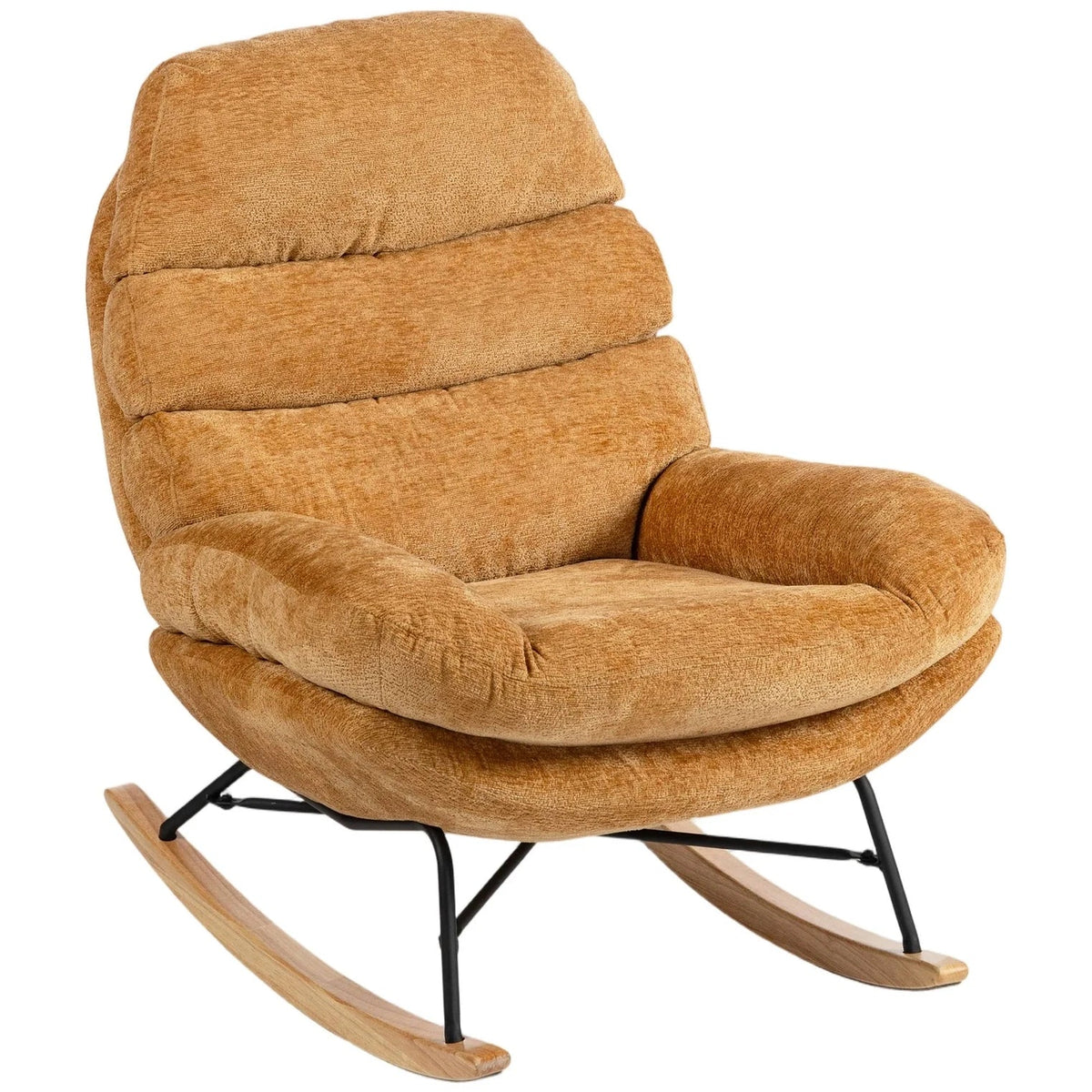 NESTA - rocking chair cocon chenille grande assise, coloris Jaune Caramel Image