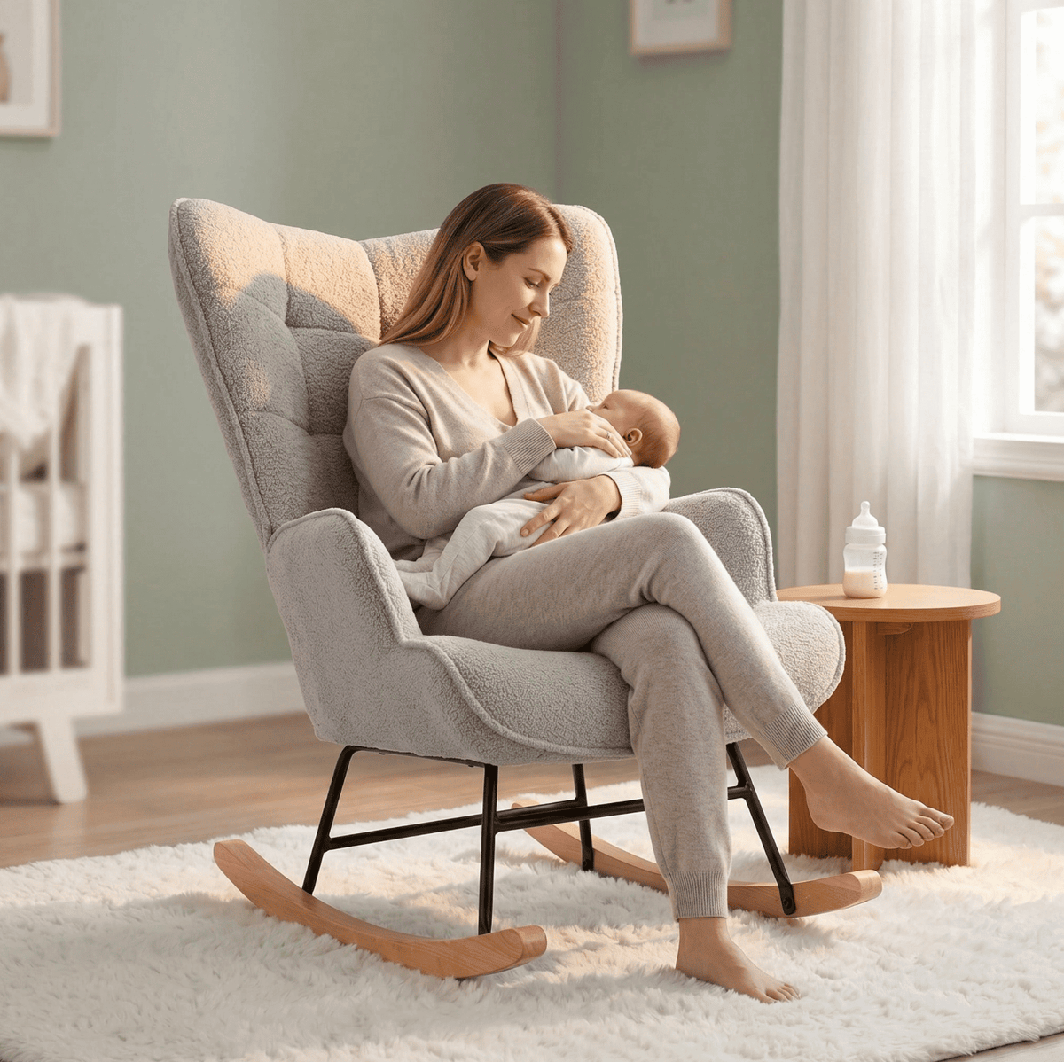 NUBELIA – Rocking Chair Teddy Dossier Haut - Oscille