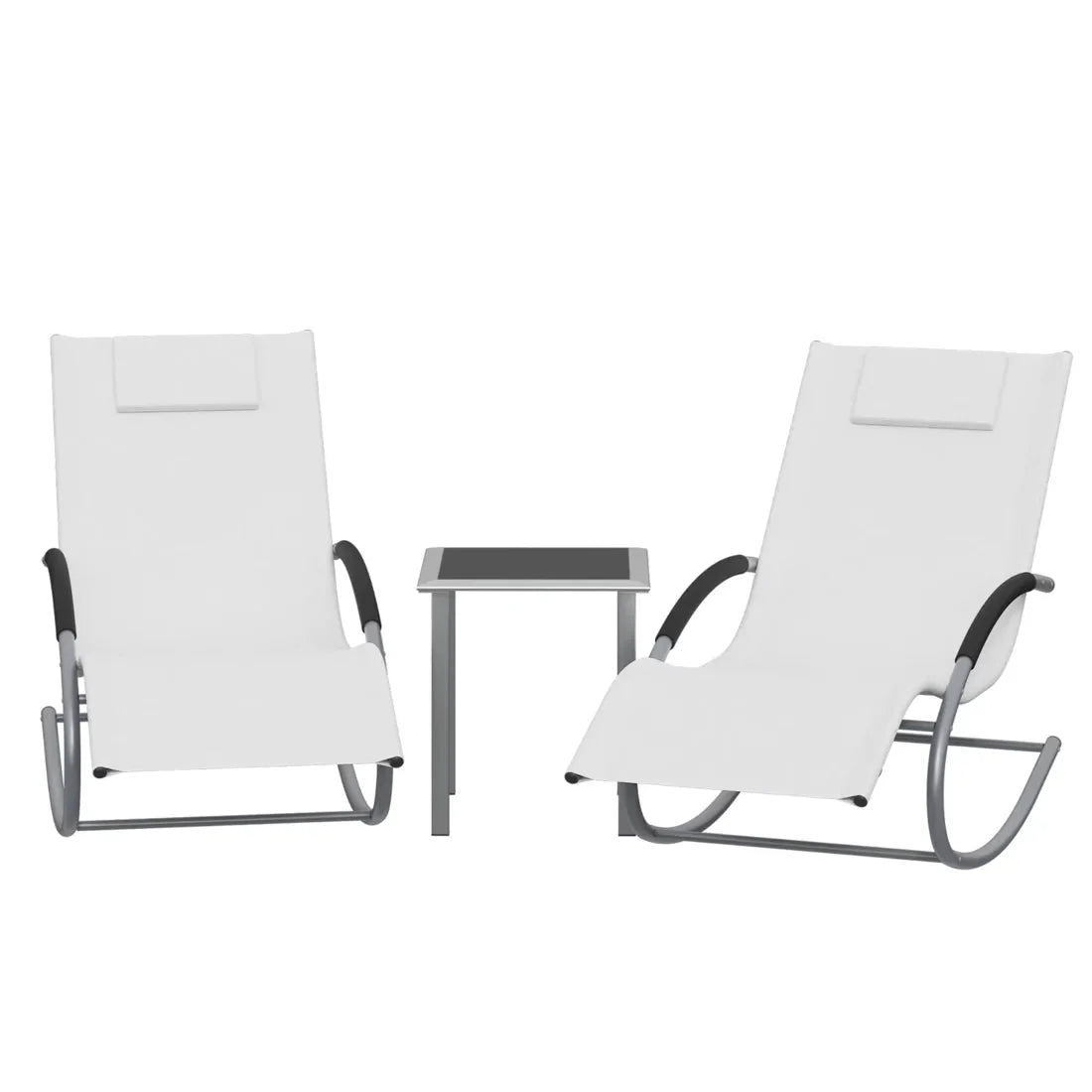 ZENIT – Ensemble 2 Chaises Longues & Table Extérieur - Oscille