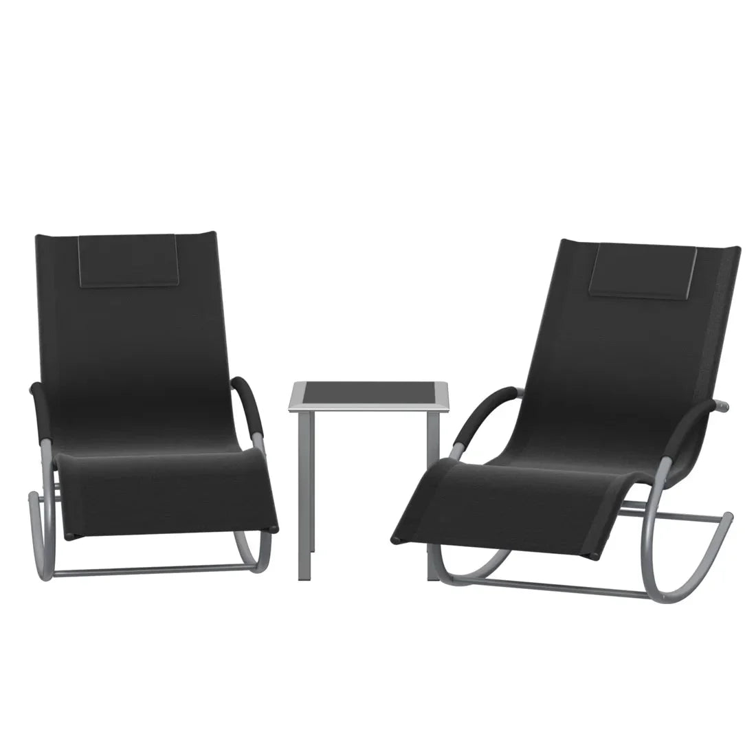 ZENIT – Ensemble 2 Chaises Longues & Table Extérieur - Oscille