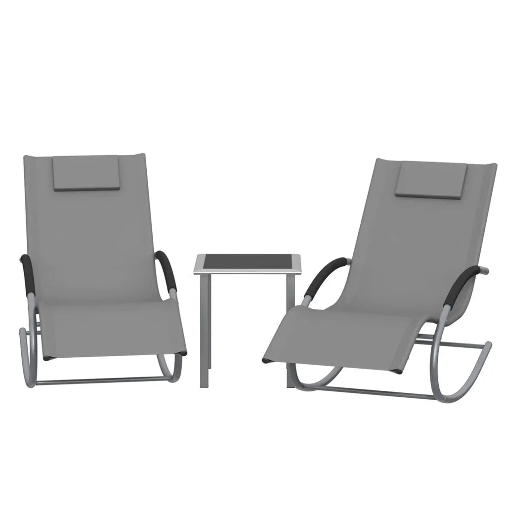 ZENIT – Ensemble 2 Chaises Longues & Table Extérieur - Oscille