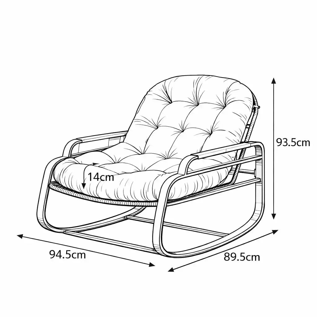 SOLENA – Rocking Chair Rotin Extérieur - Oscille