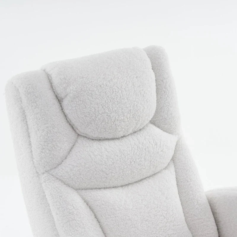 ONA – rocking chair d'allaitement teddy crème, vue de trois-quarts