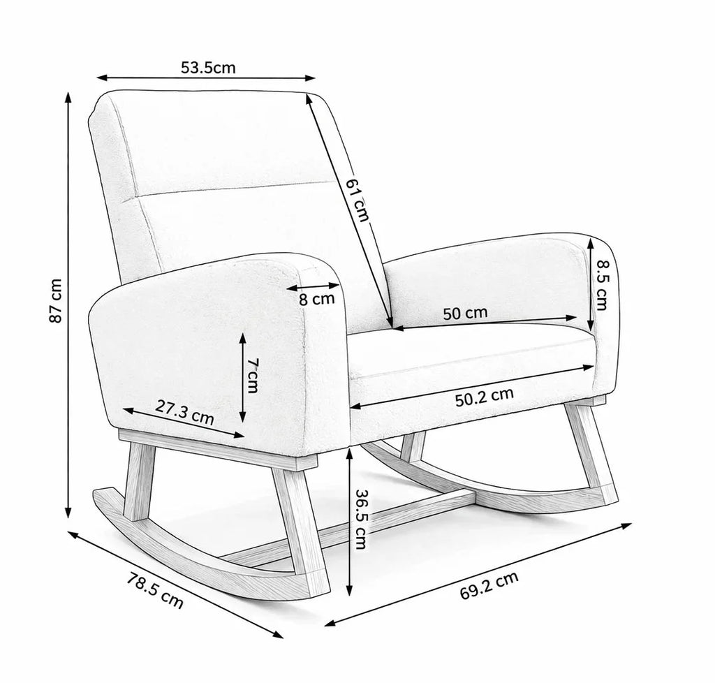 FLOVRA - Rocking Chair Teddy Dossier Haut - Oscille