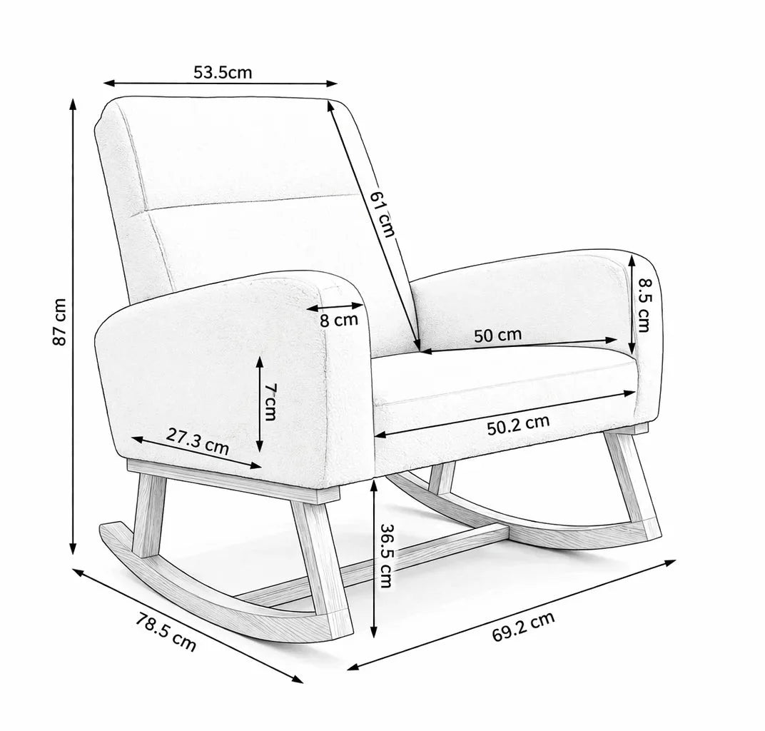 FLOVRA - Rocking Chair Teddy Dossier Haut - Oscille