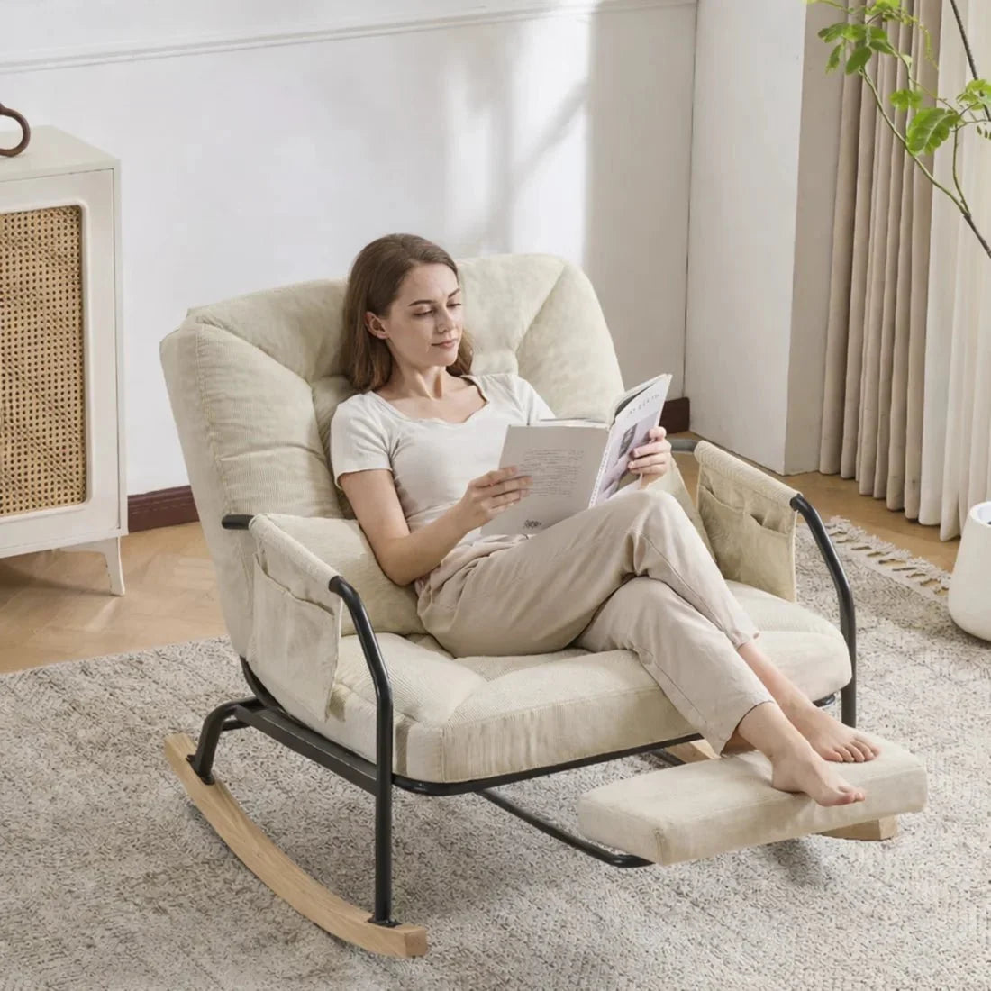 KORVEN – Rocking Chair Inclinable Corduroy - Oscille