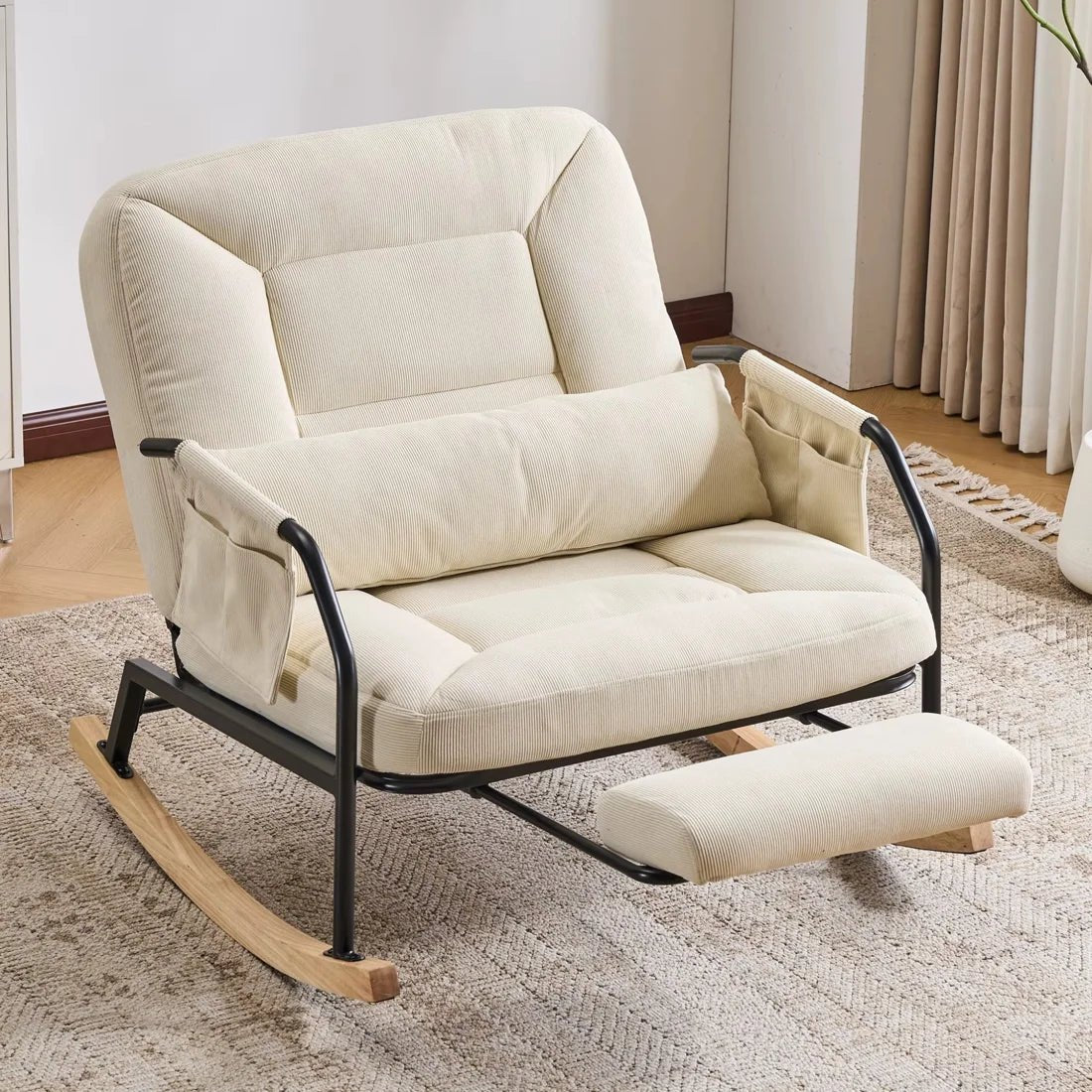 KORVEN – Rocking Chair Inclinable Corduroy - Oscille Image
