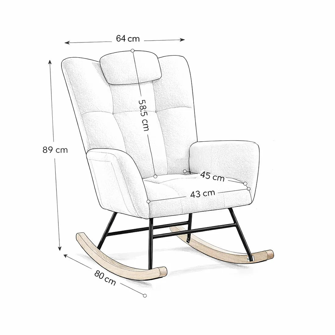 ROVKA - Rocking Chair Teddy Confortable - Oscille
