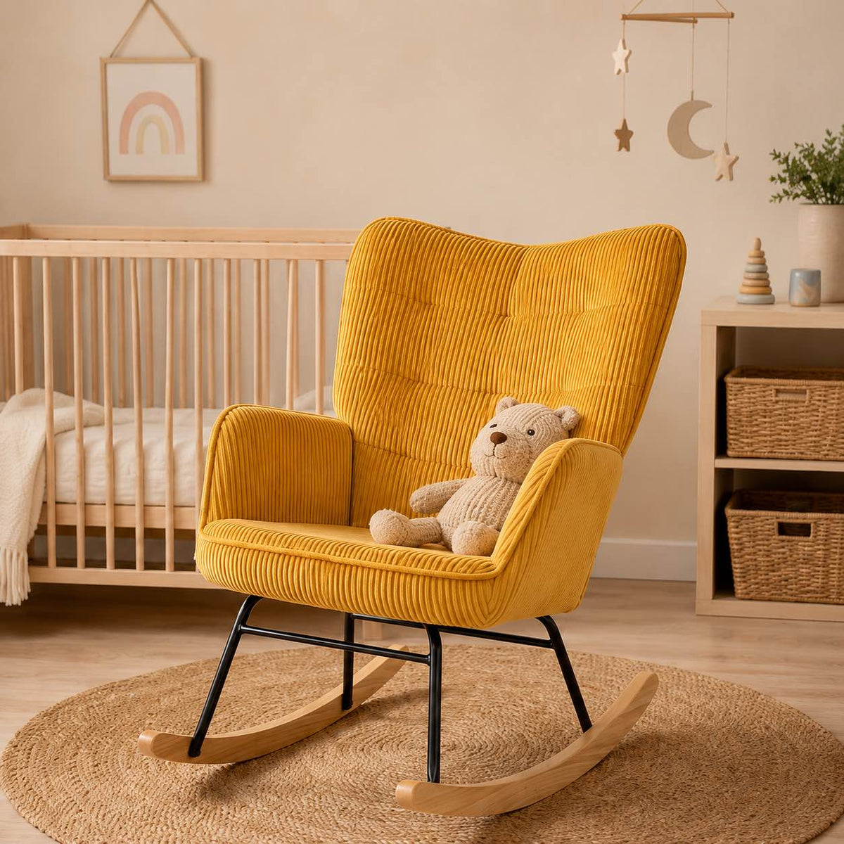 SOLIS - rocking chair jaune vintage, chambre bébé