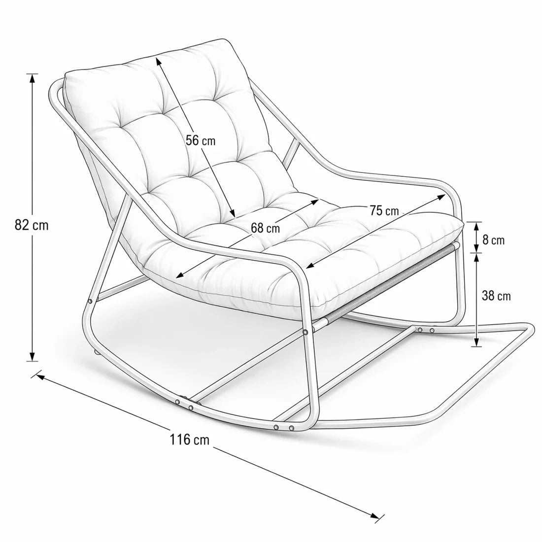 SVIKA - rocking chair corduroy, design intérieur