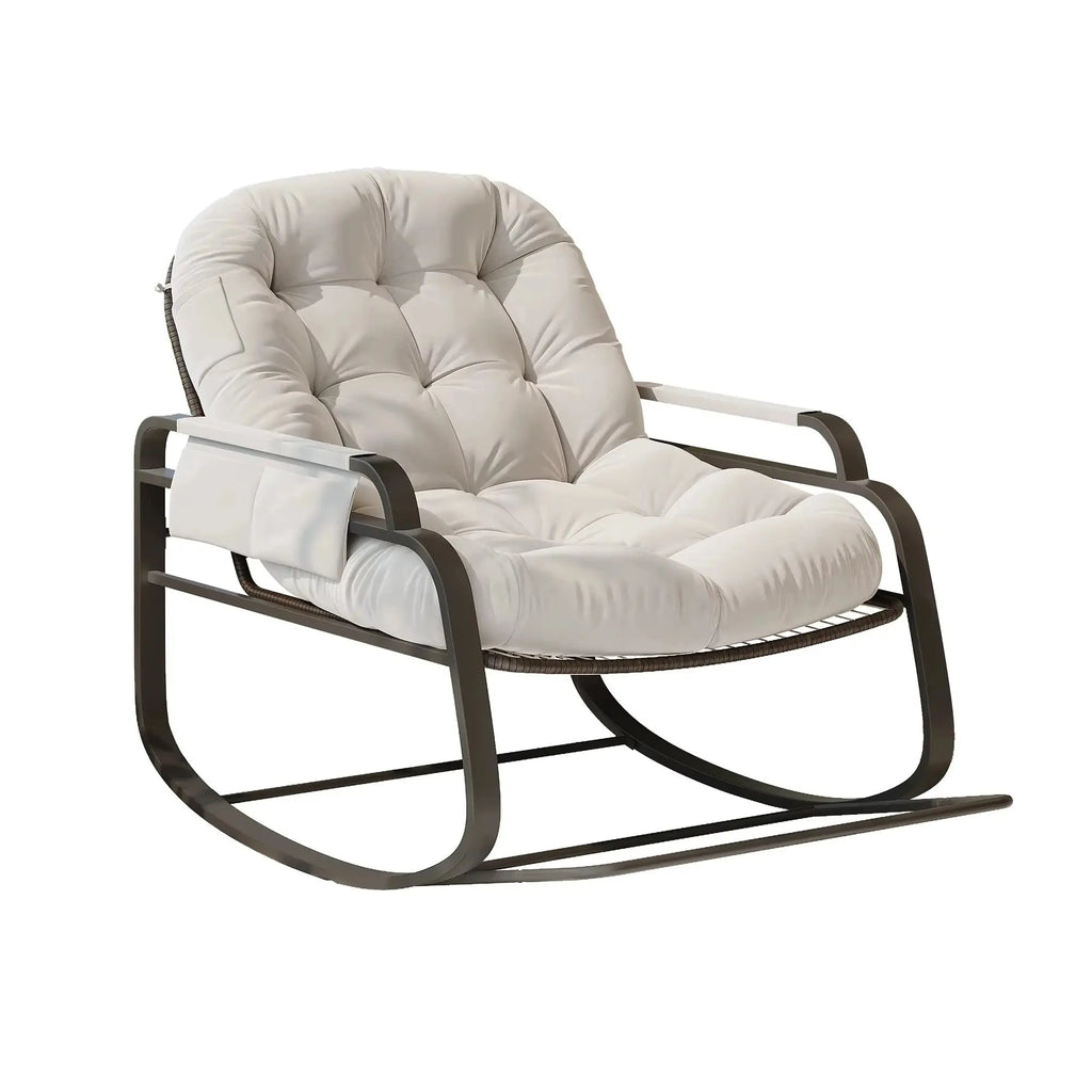 SOLENA – Rocking Chair Rotin Extérieur - Oscille