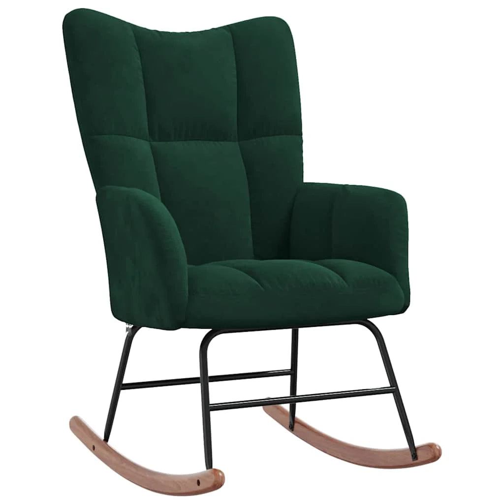 MOLVIK - rocking chair velours coloris jaune moutarde