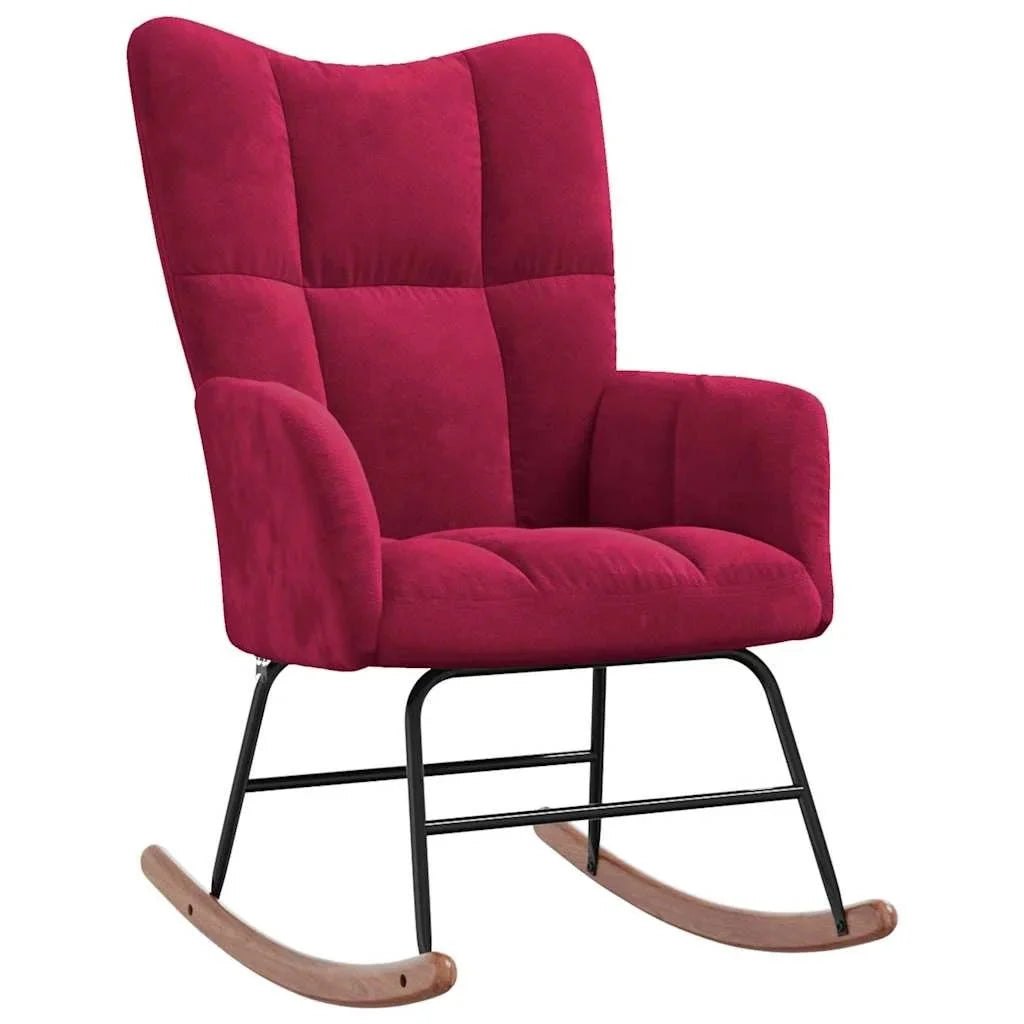 MOLVIK - rocking chair velours, détail capitonnage