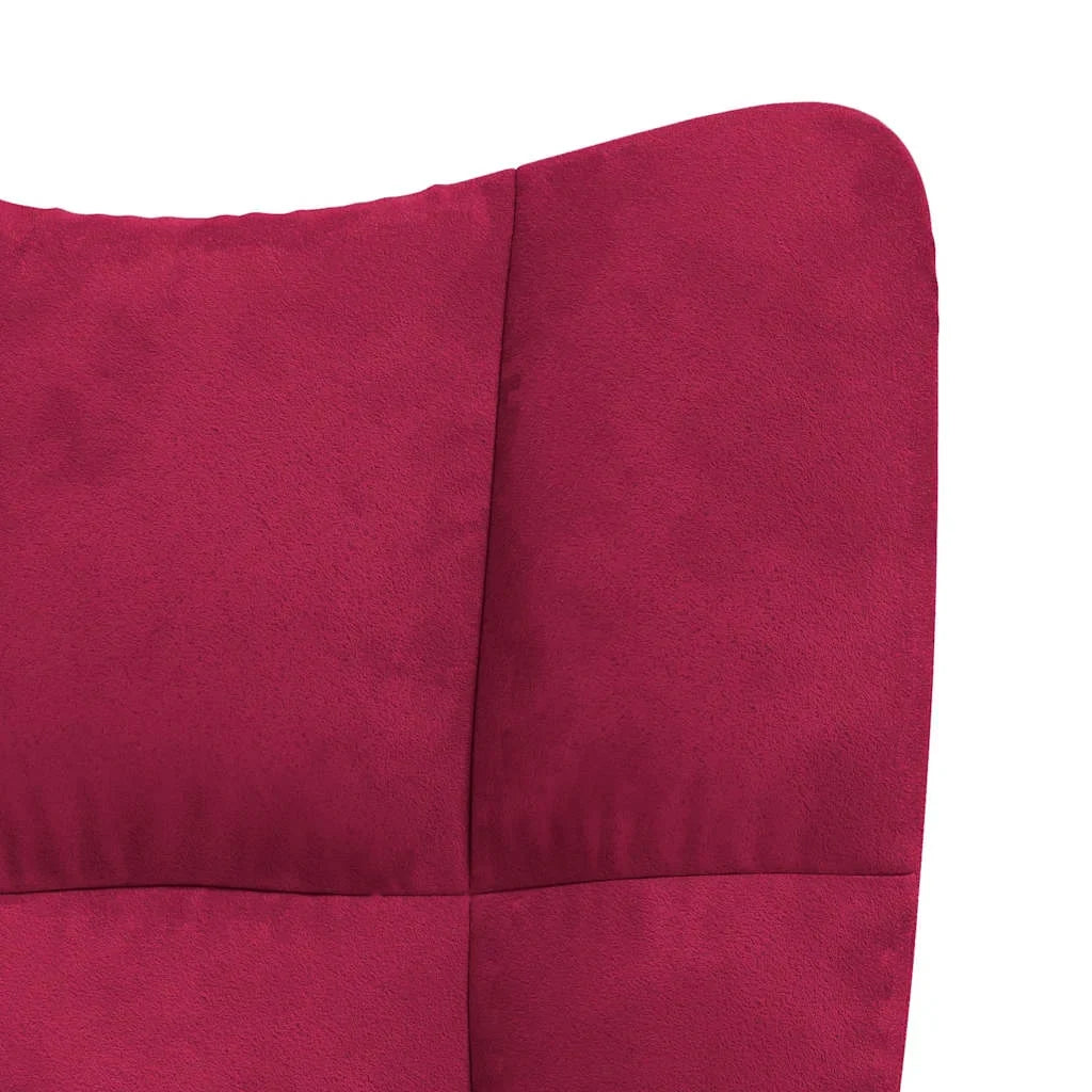 MOLVIK - rocking chair velours coloris bordeaux