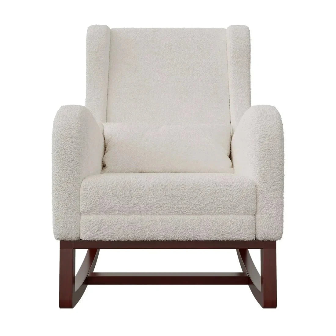 VELKA – Rocking Chair Teddy Blanc Ivoire avec Repose-Pieds - Oscille