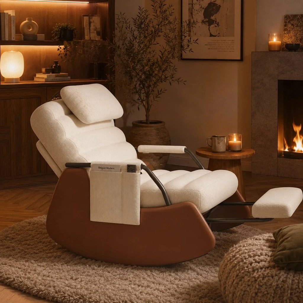 ALORA - rocking chair, ambiance salon en soirée