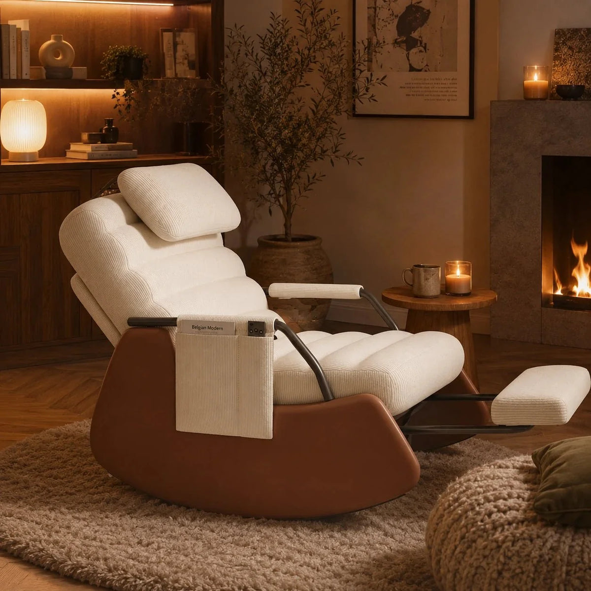 ALORA - rocking chair, ambiance salon en soirée