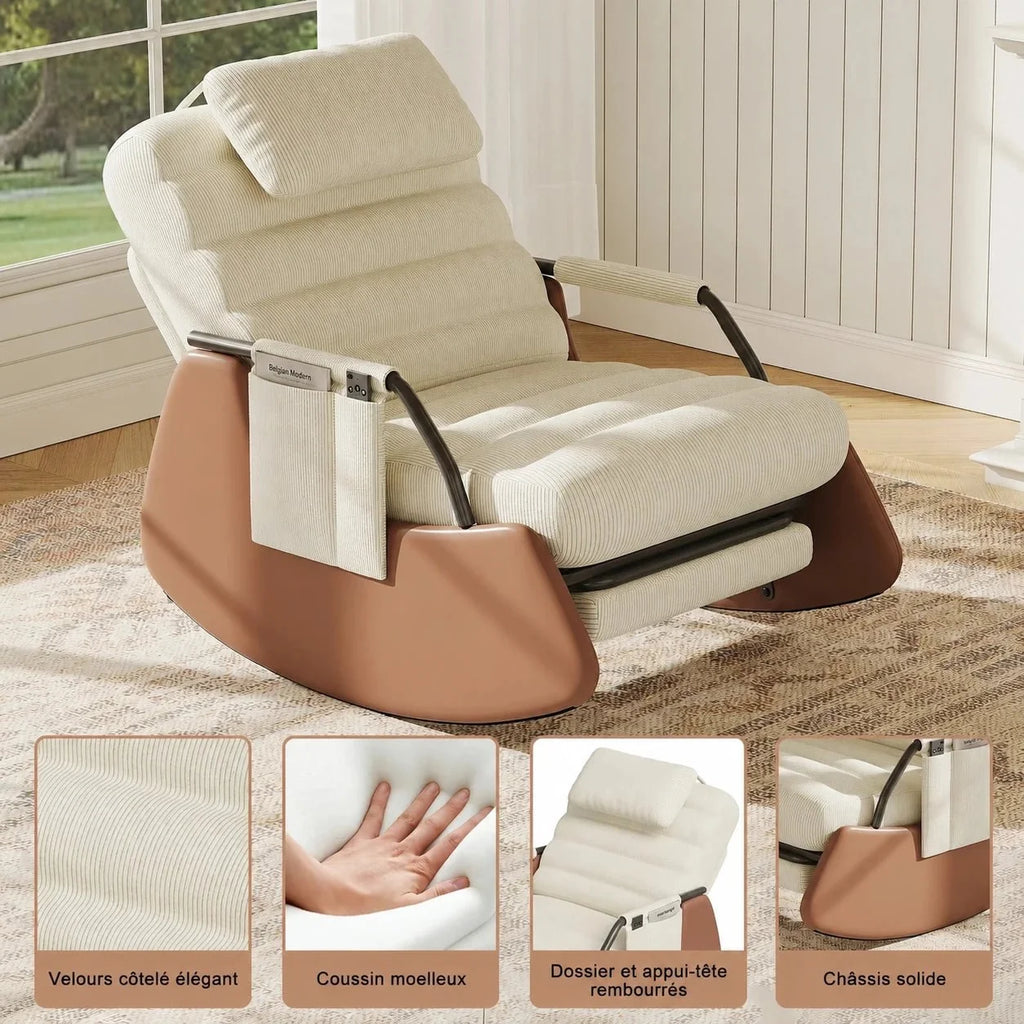 ALORA - rocking chair, détail des caractéristiques