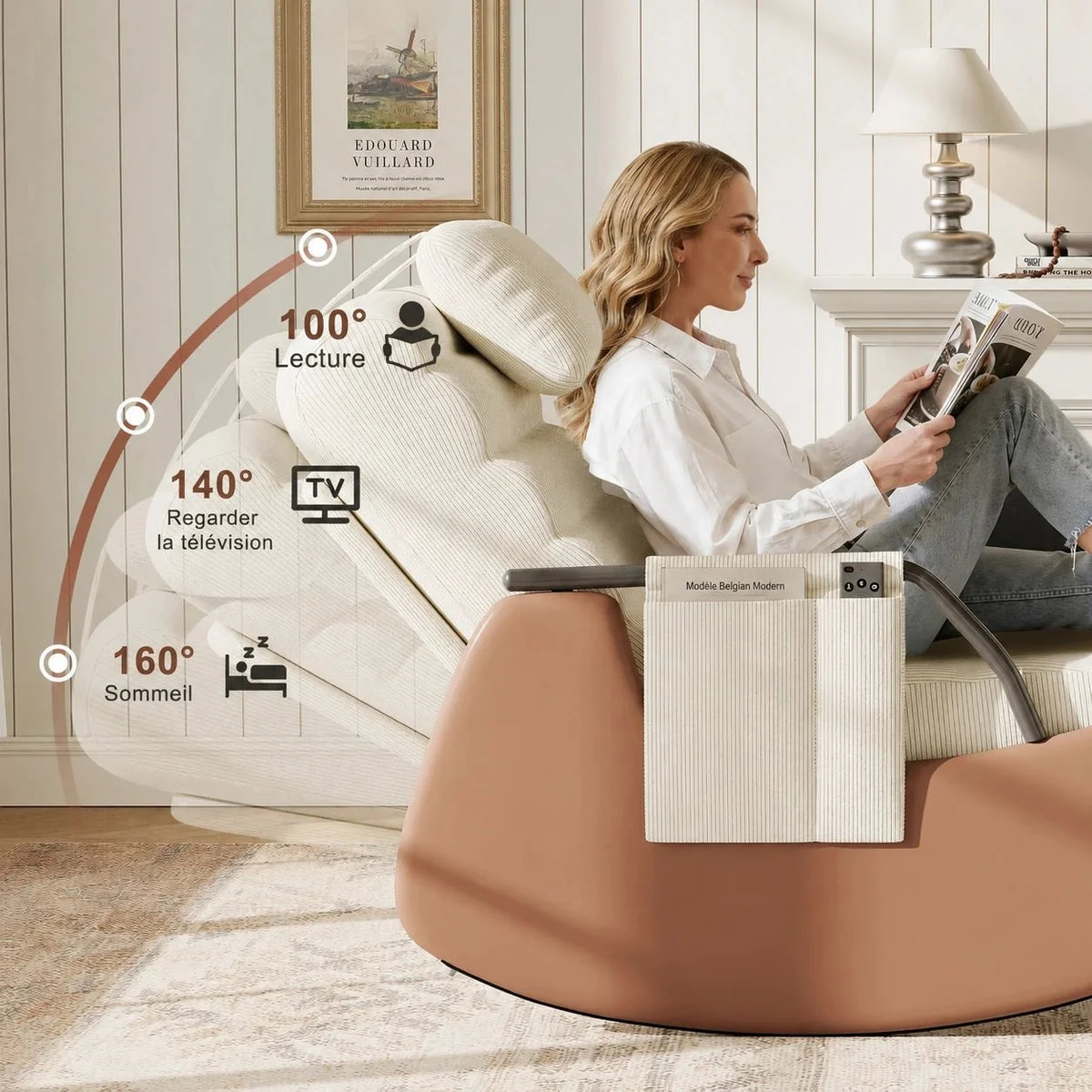ALORA - rocking chair, position d'inclinaison