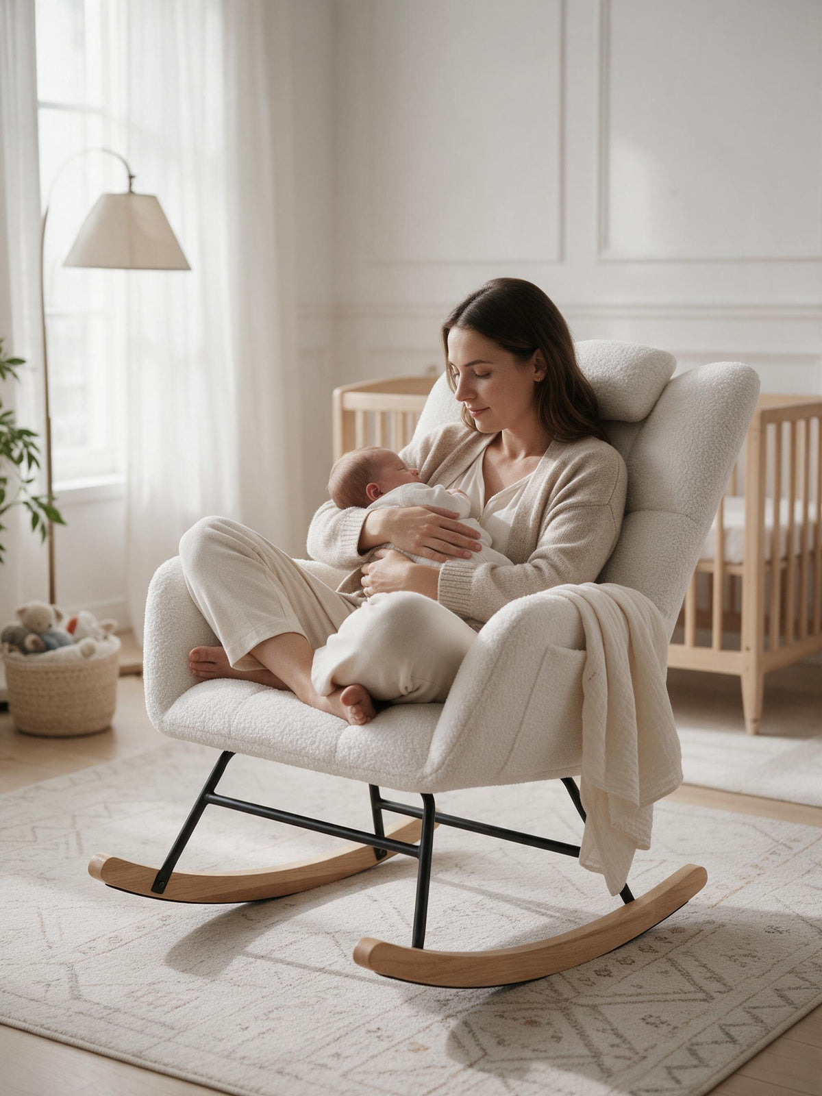Rocking Chair Teddy Wingback, Appui-Tête Amovible | TENDRESSE