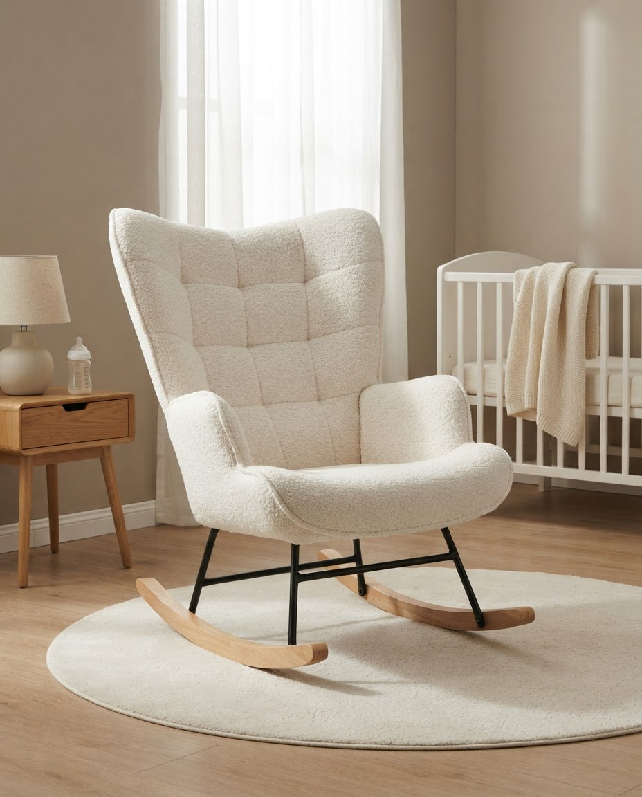 MURMURE – fauteuil à bascule coloris ivoire en situation