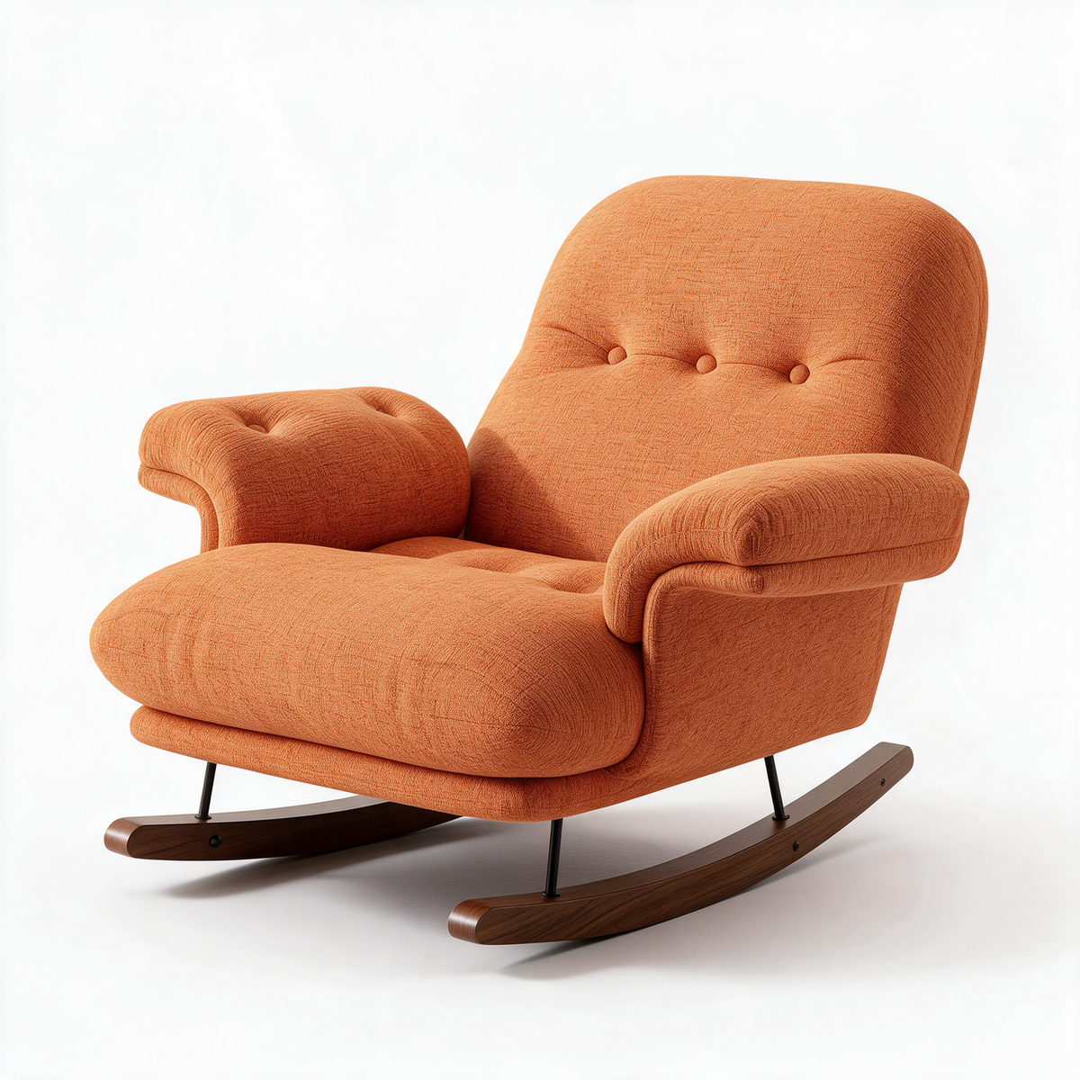 PLÉNITUDE – fauteuil à bascule coloris orange sur fond blanc