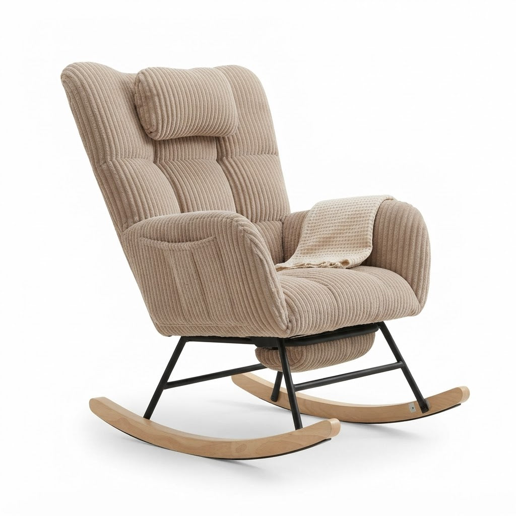 BERCEUSE – fauteuil à bascule sur fond blanc