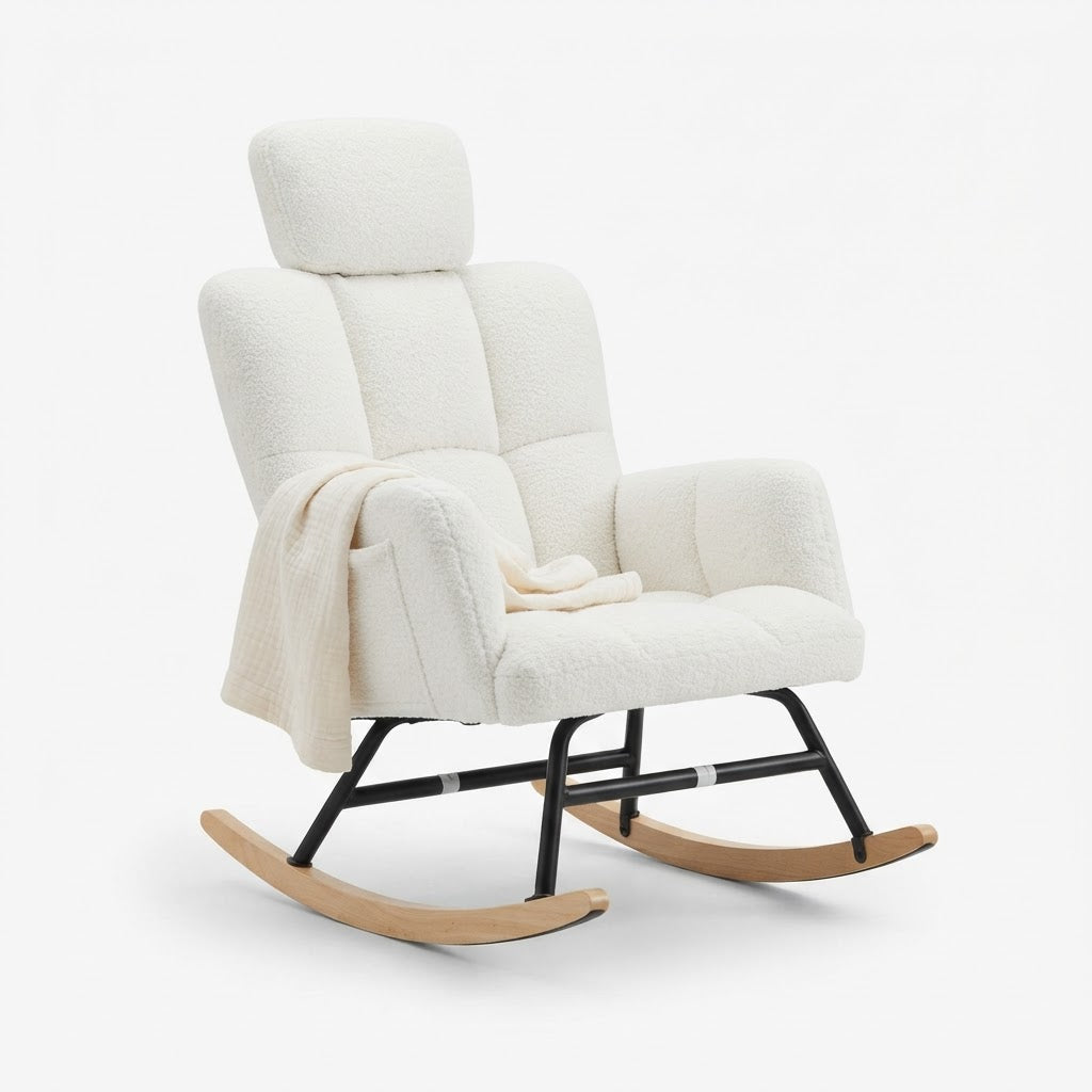CÂLINE – fauteuil à bascule sur fond blanc
