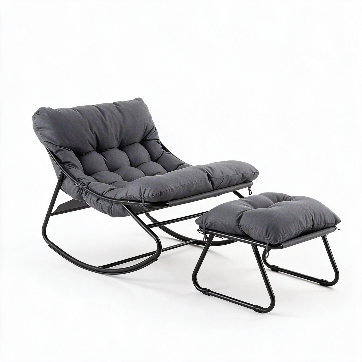 BRISE – fauteuil à bascule coloris gris sur fond blanc