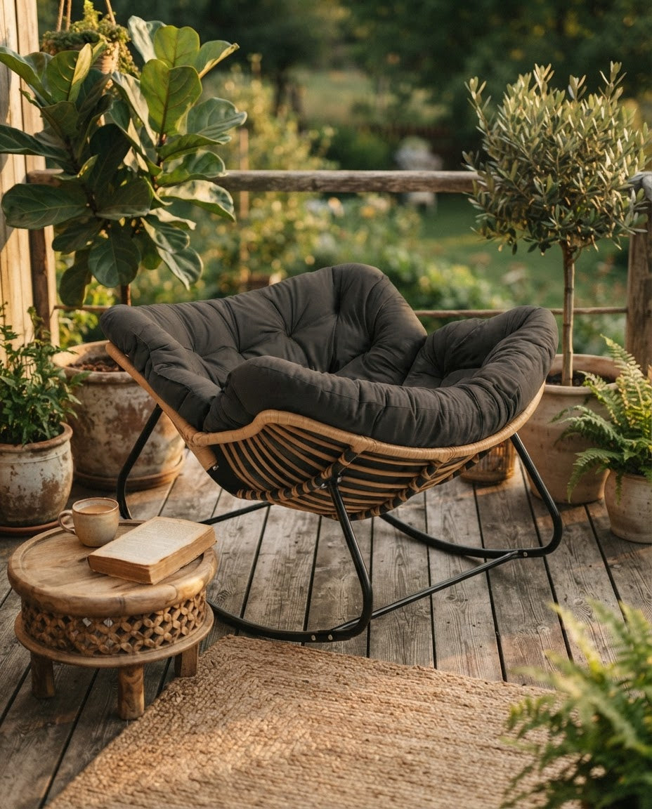 ESCALE – fauteuil à bascule coloris noir en situation