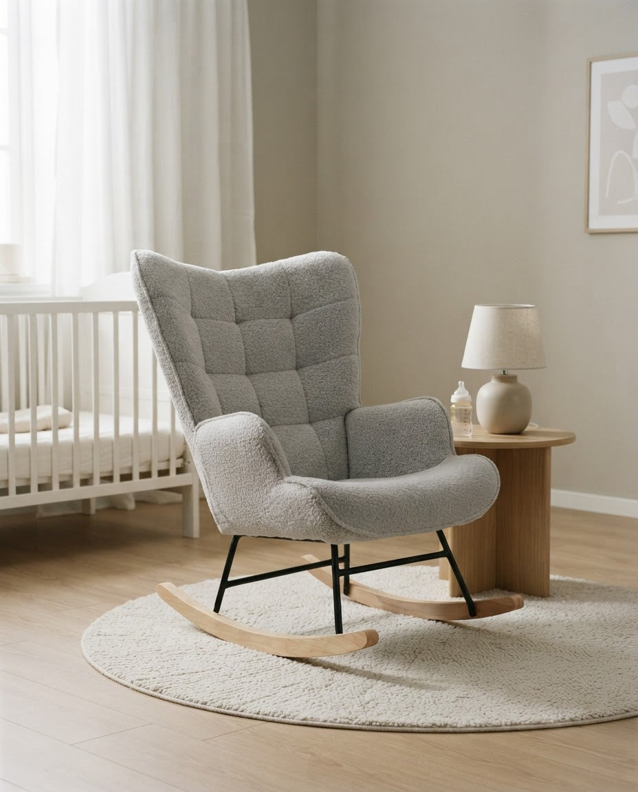 MURMURE – fauteuil à bascule coloris gris en situation