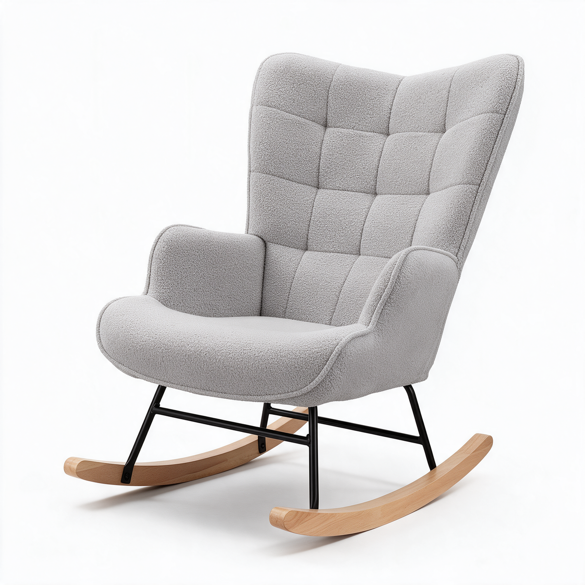 MURMURE – fauteuil à bascule coloris gris sur fond blanc