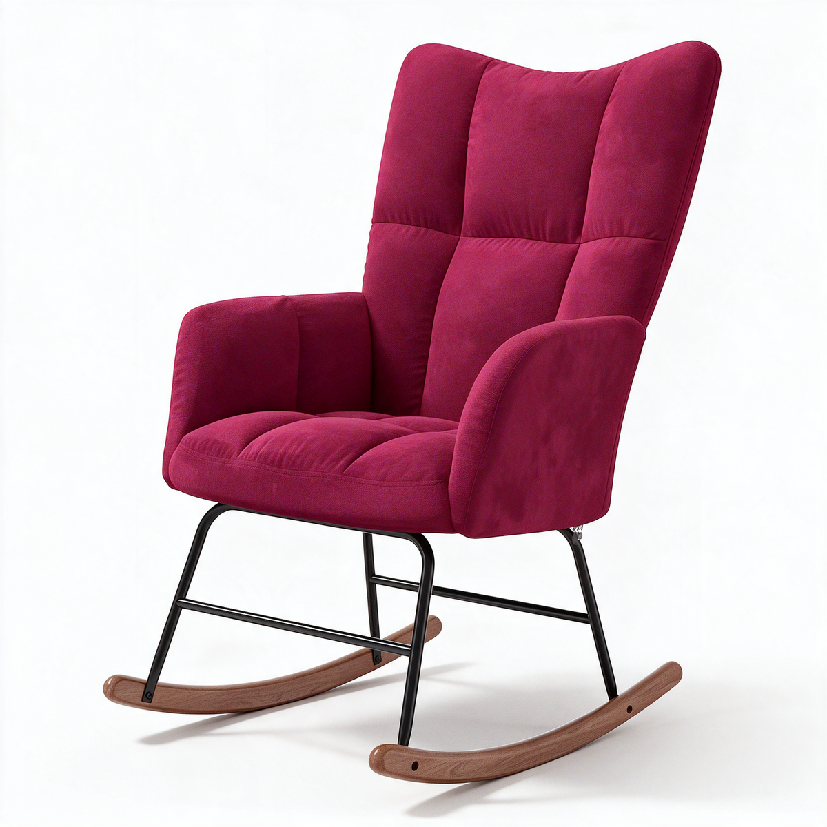 ÉDREDON – fauteuil à bascule coloris bordeaux sur fond blanc