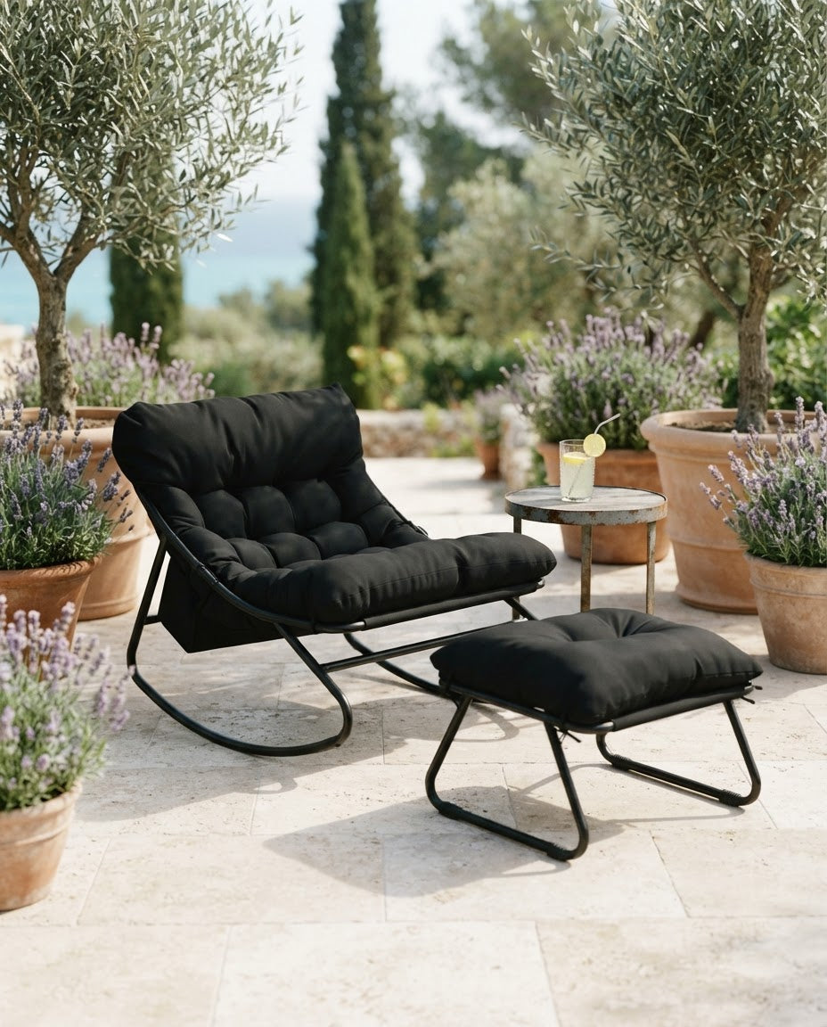 BRISE – fauteuil à bascule coloris noir en situation