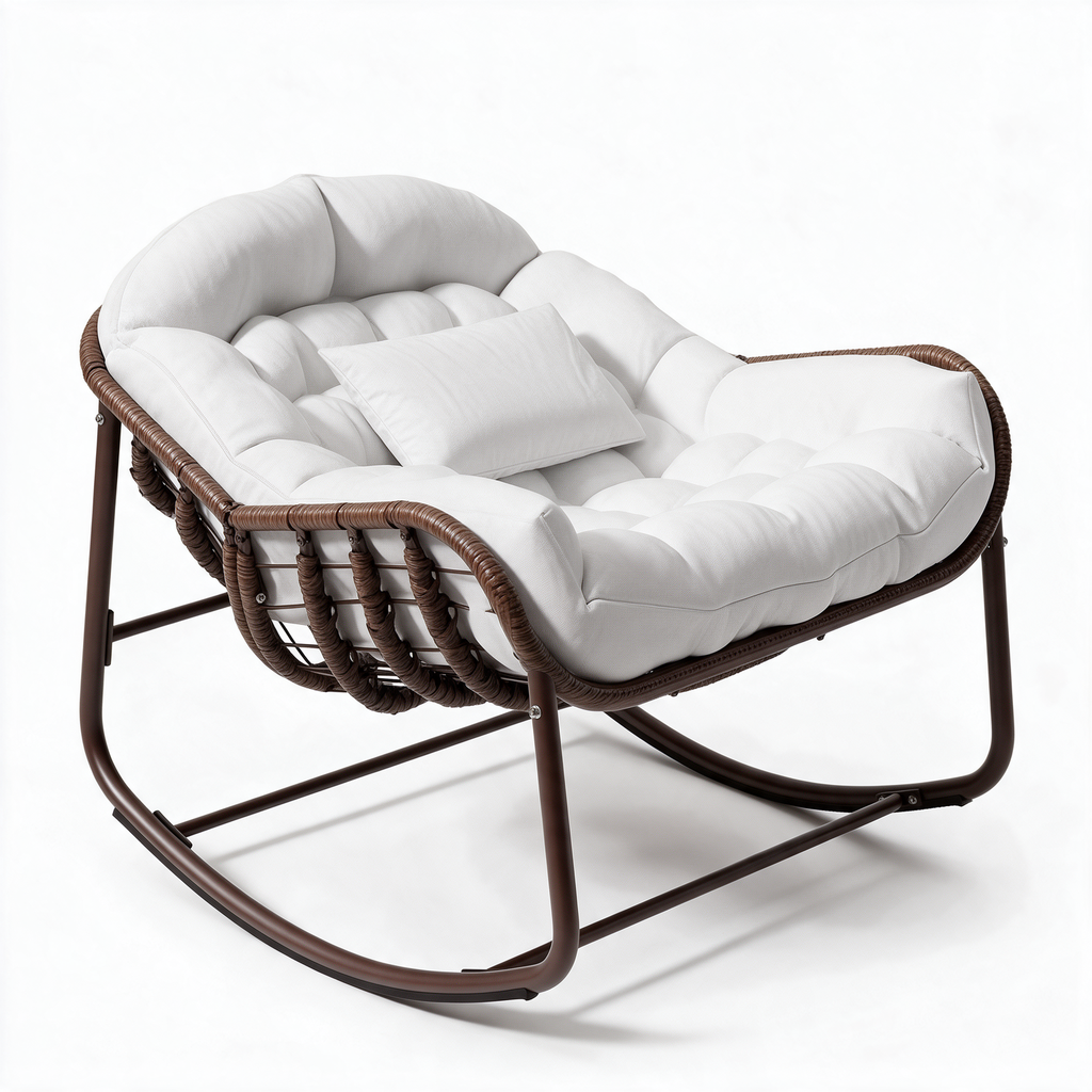 NID – fauteuil à bascule coloris ivoire sur fond blanc