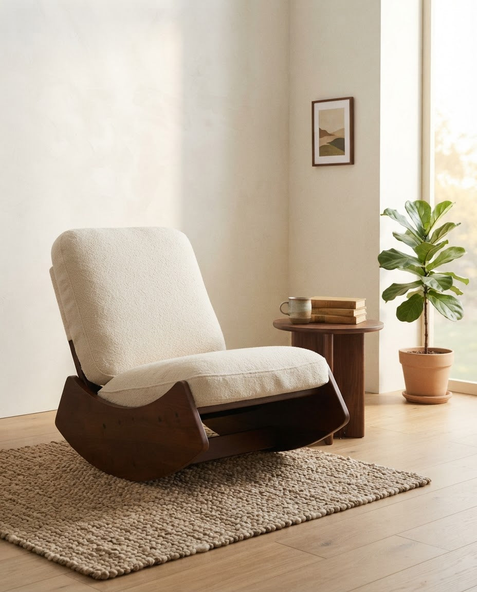 RITOURNELLE – fauteuil à bascule coloris ivoire en situation