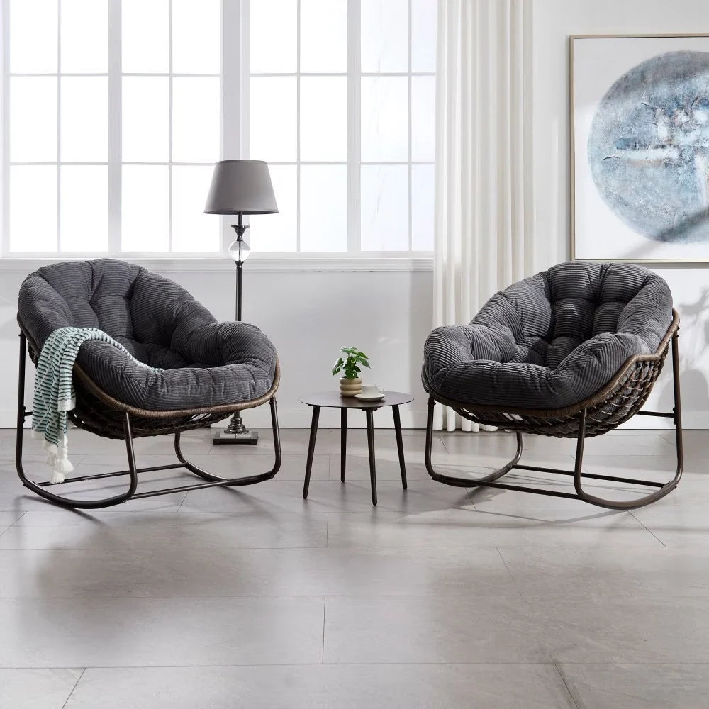 COCONA - fauteuil à bascule papasan, vue d'ambiance