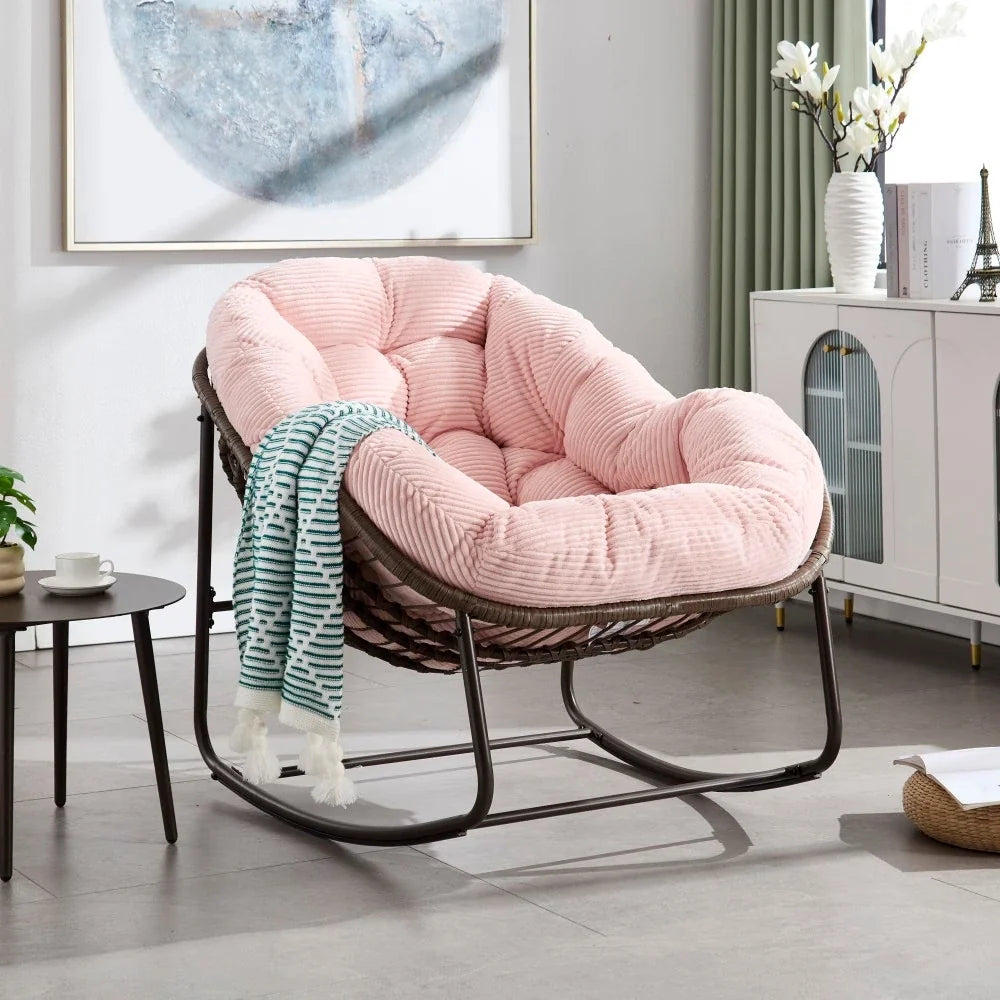 COCONA - fauteuil à bascule papasan, vue d'ambiance intérieur