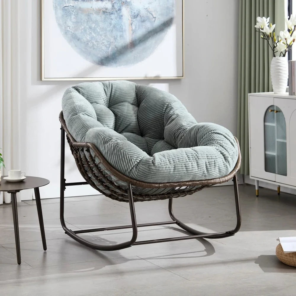 COCONA - fauteuil à bascule papasan, ambiance cocooning