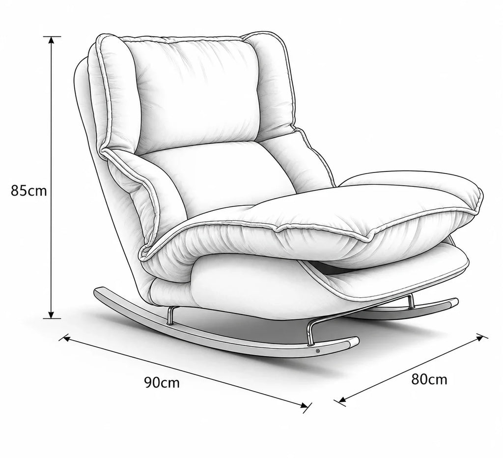 VELDA - rocking chair paresseux, position allongée