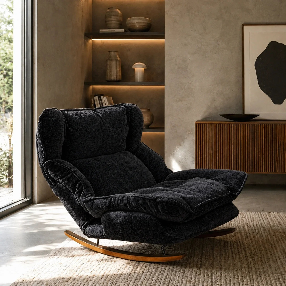 VELDA - fauteuil à bascule inclinable, coloris noir