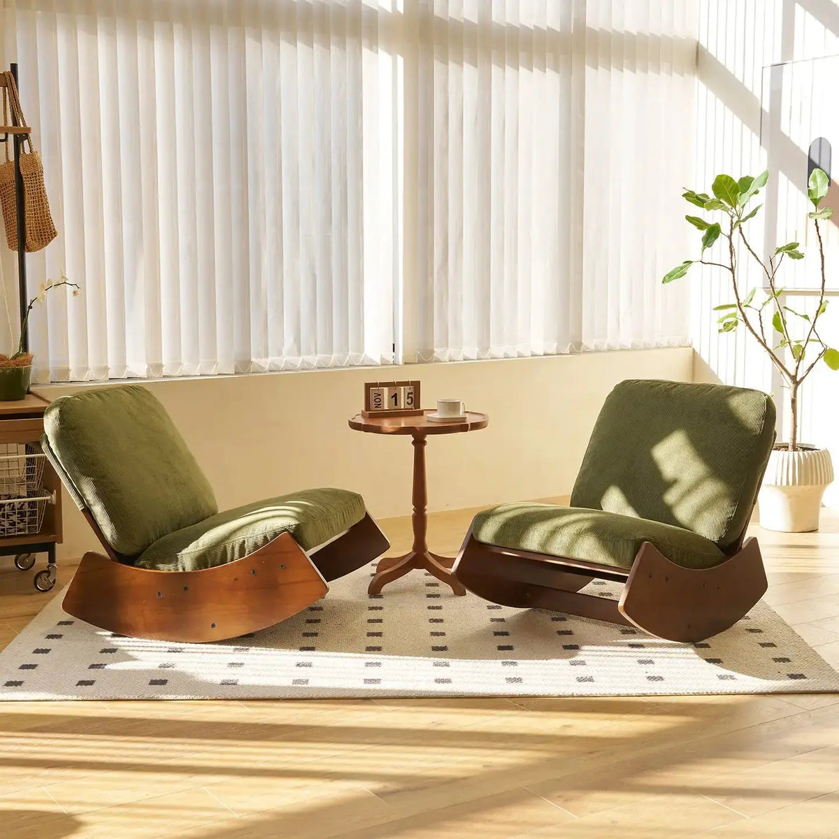 KANOA CHAIR – Rocking Chair Rétro Velours - Oscille