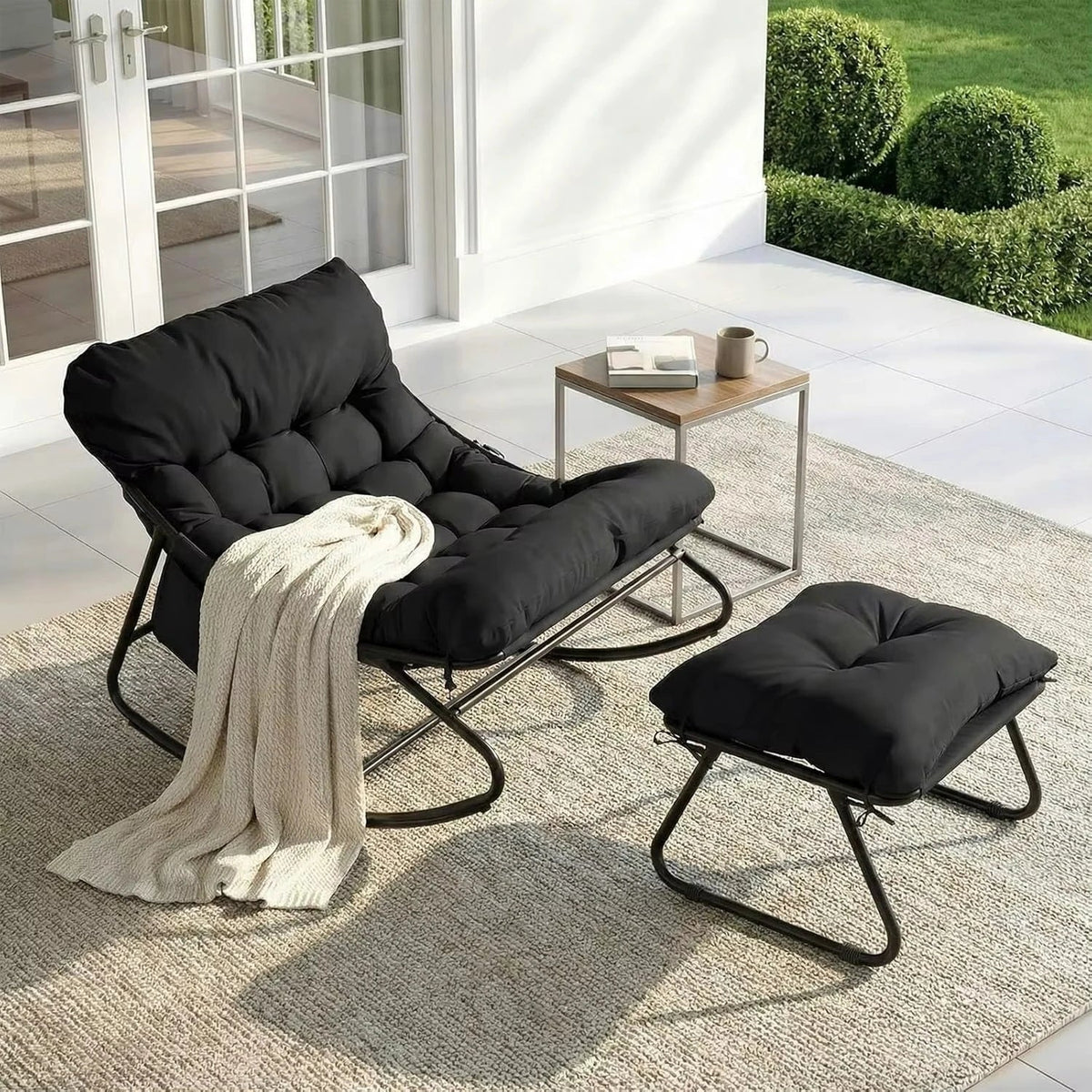 SUNDVIK - rocking chair extérieur coussin imperméable, vue produit