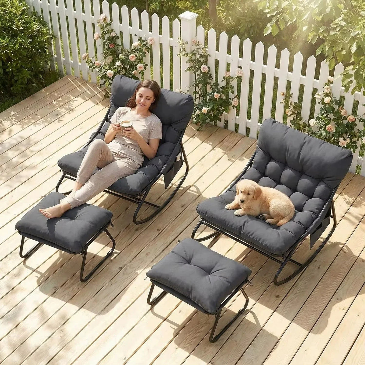 SUNDVIK - rocking chair extérieur coloris gris foncé
