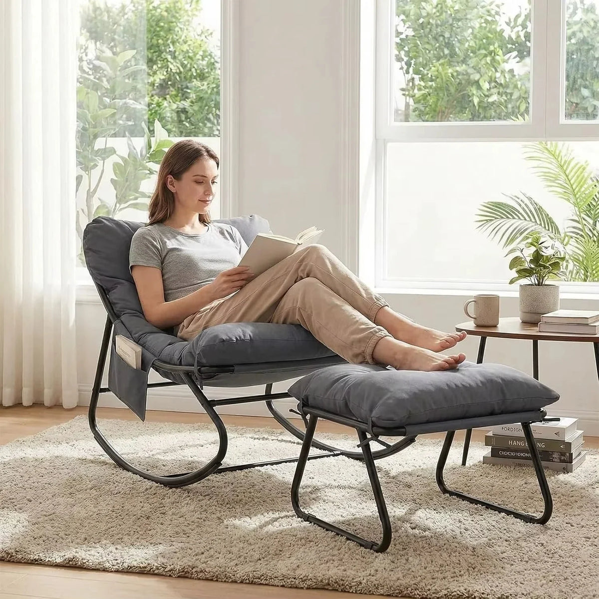 SUNDVIK - rocking chair extérieur, vue de profil
