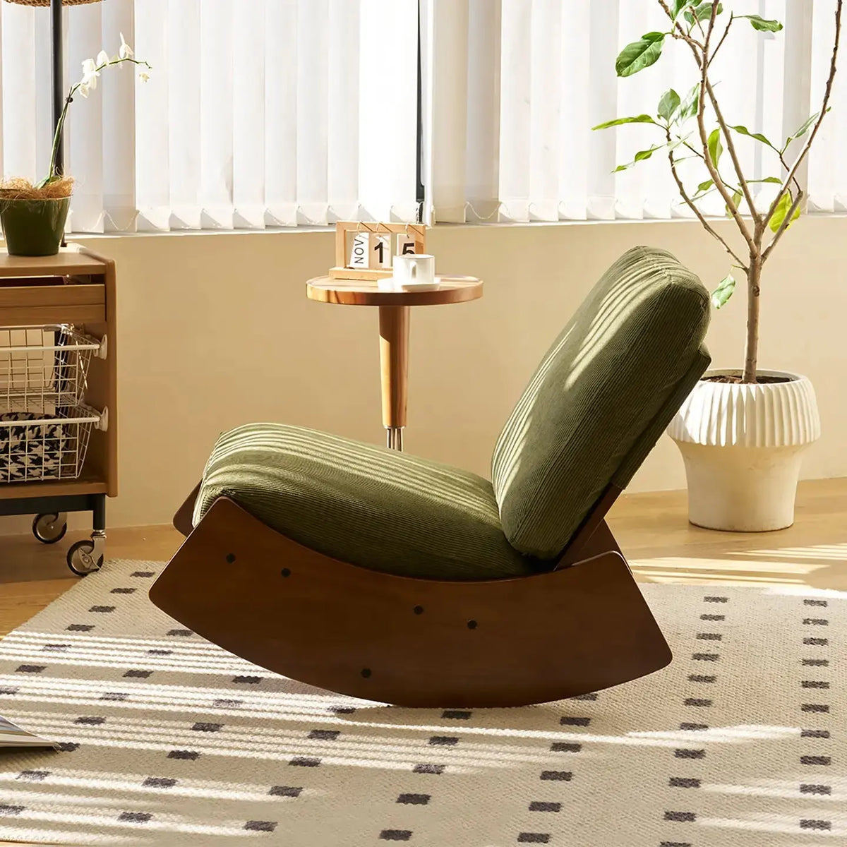 KANOA CHAIR – Rocking Chair Rétro Velours - Oscille