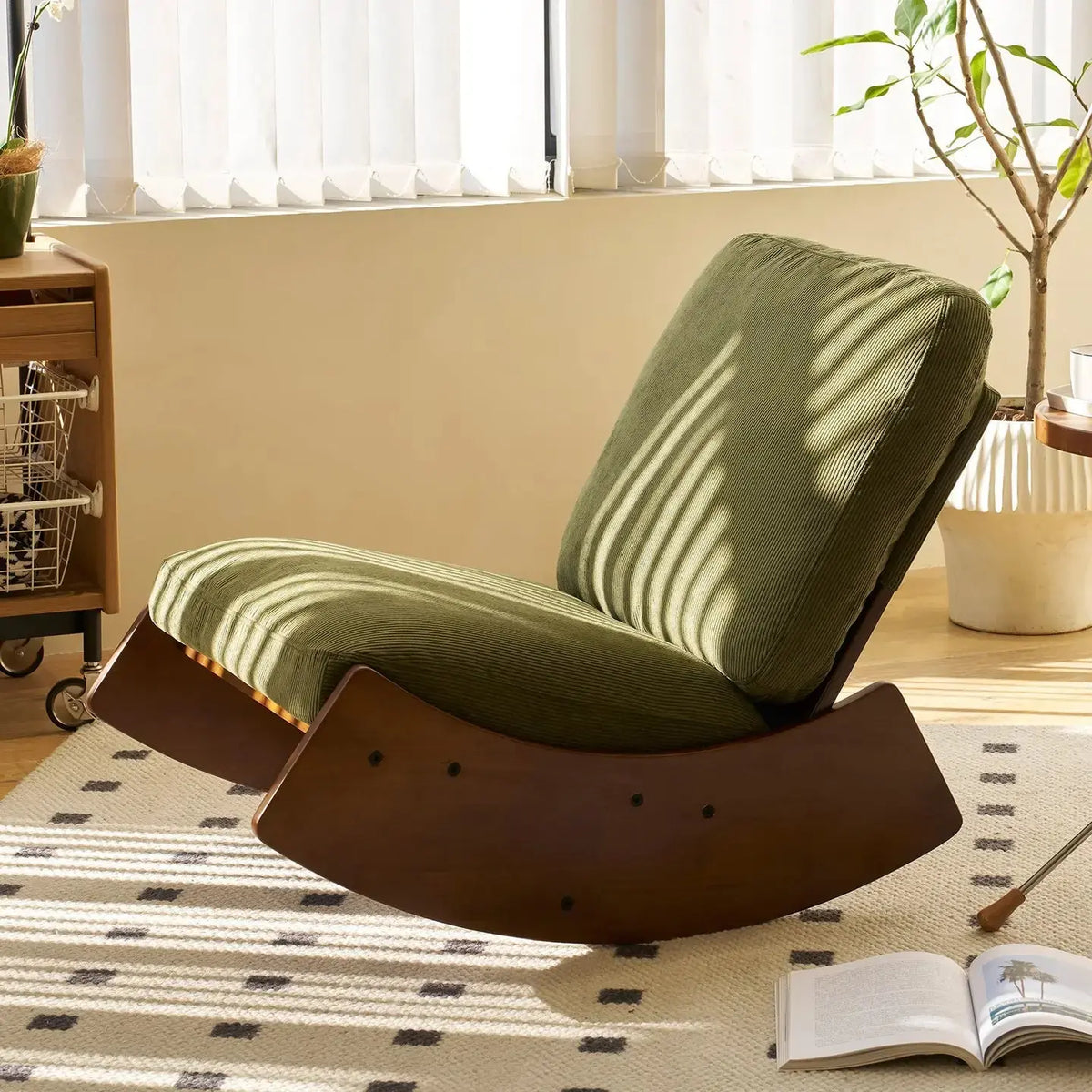 KANOA CHAIR – Rocking Chair Rétro Velours - Oscille