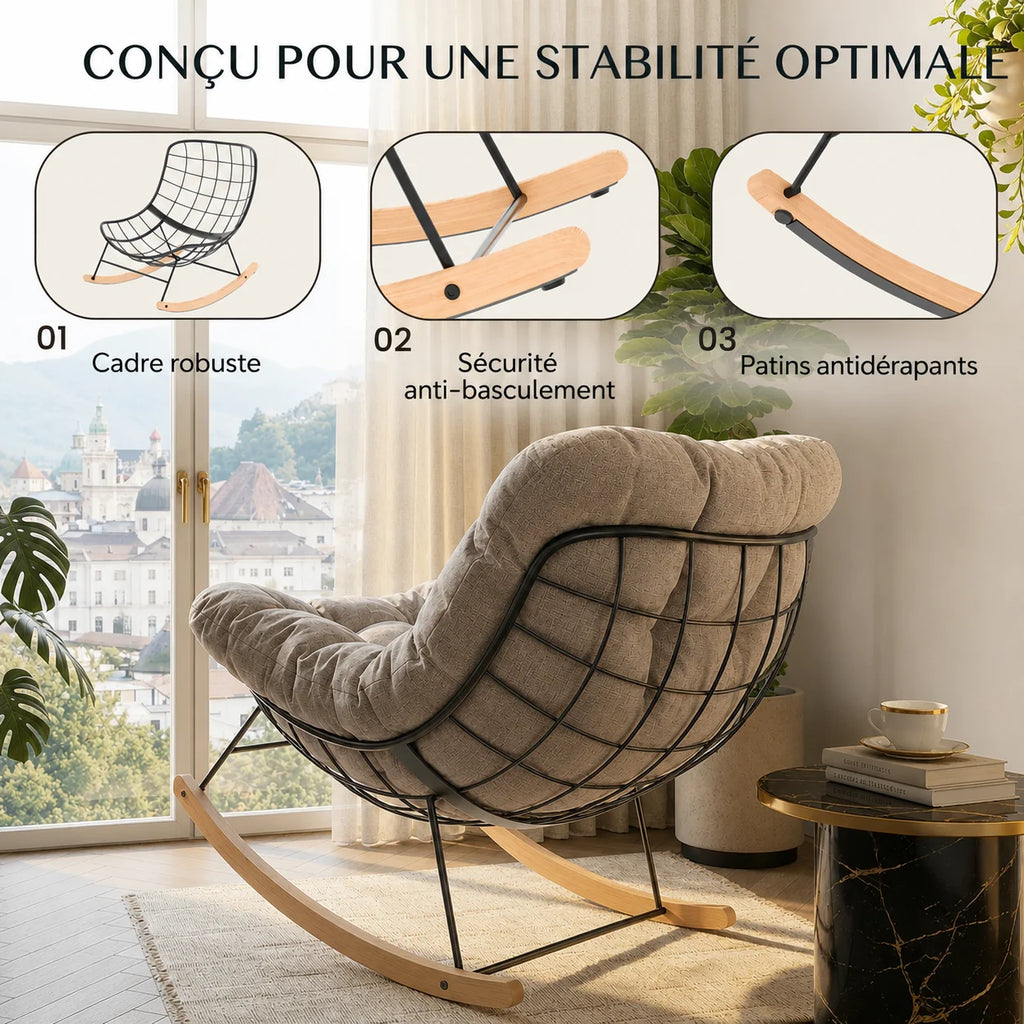 SOLVA - fauteuil à bascule extérieur, vue de profil