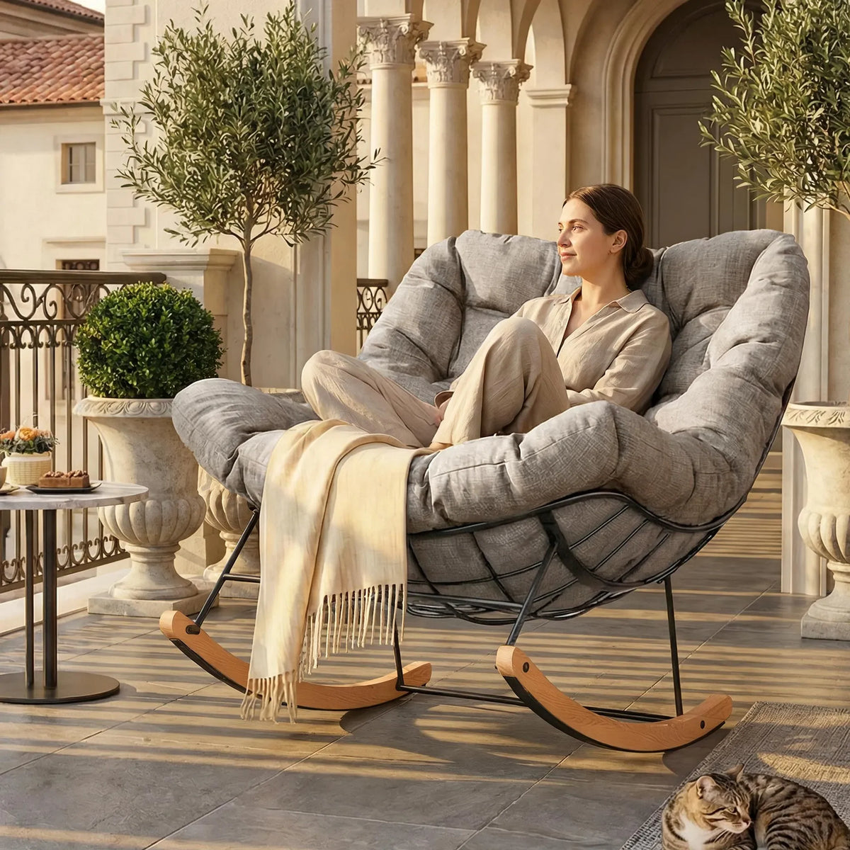 SOLVA - fauteuil à bascule extérieur, vue d'ambiance