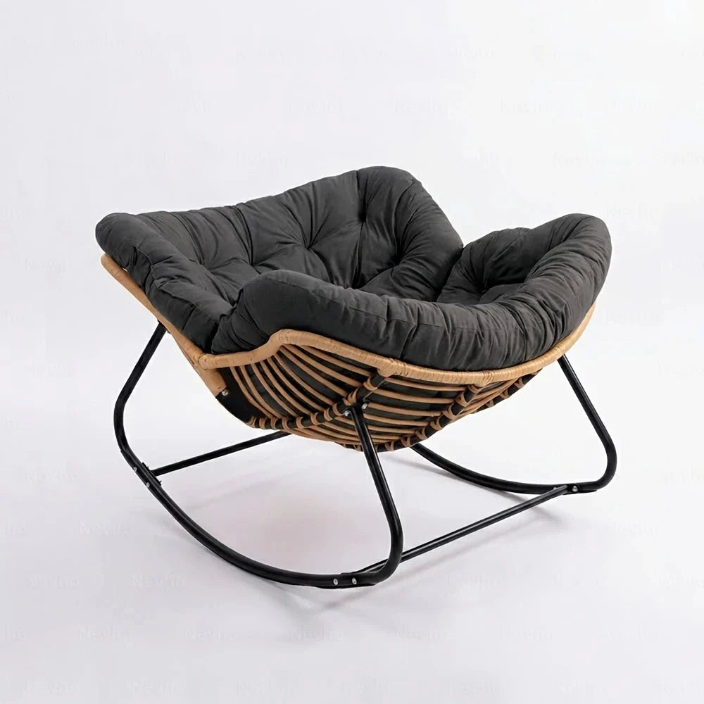 BOLMO - rocking chair rotin XXL coloris noir